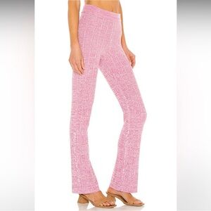 Lovers + Friends McKenna Knit Pants  in Marled Pink High WaistSize XS NWT